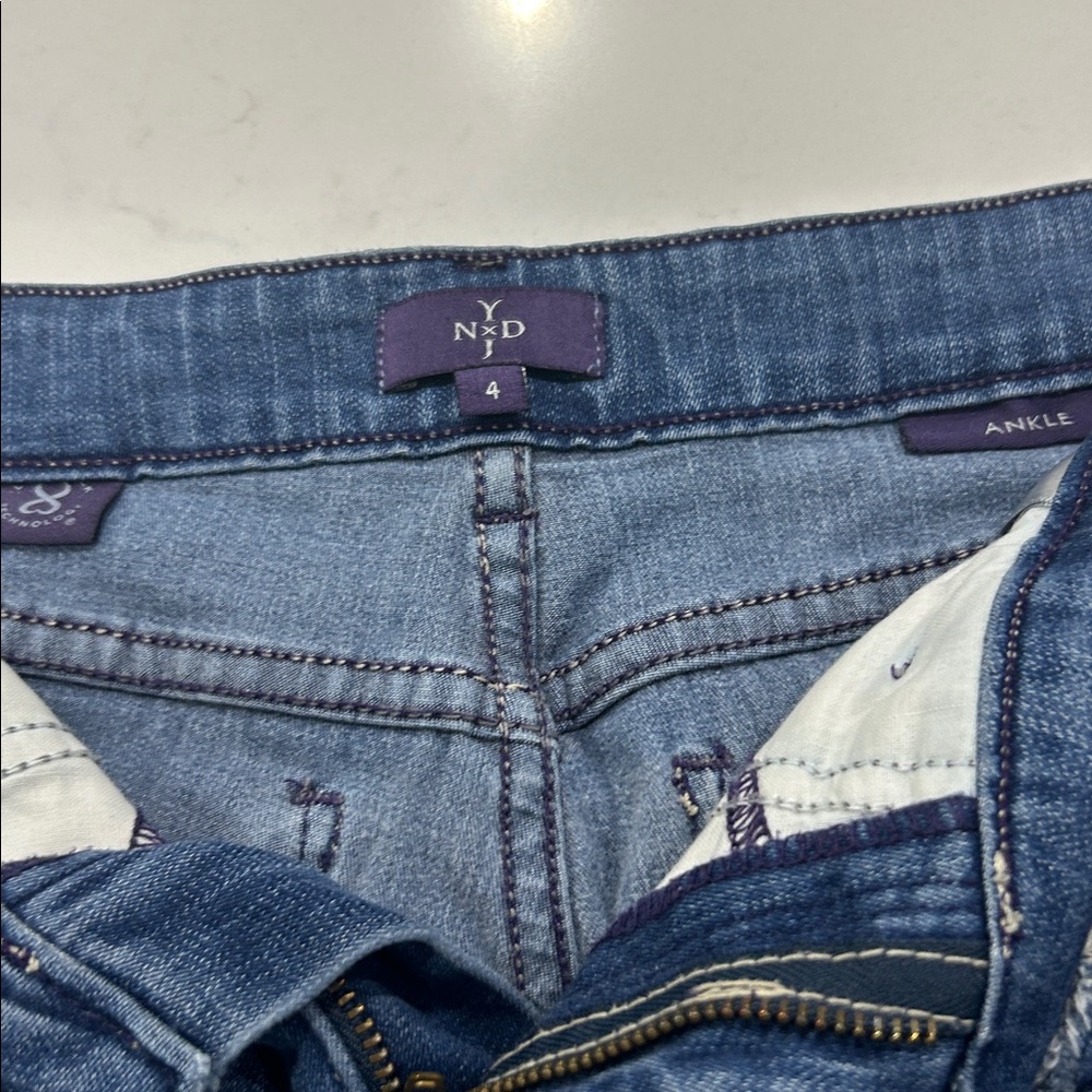 NYDJ Classic Blue Cropped Cuffed Jeans - Picture 7 of 9